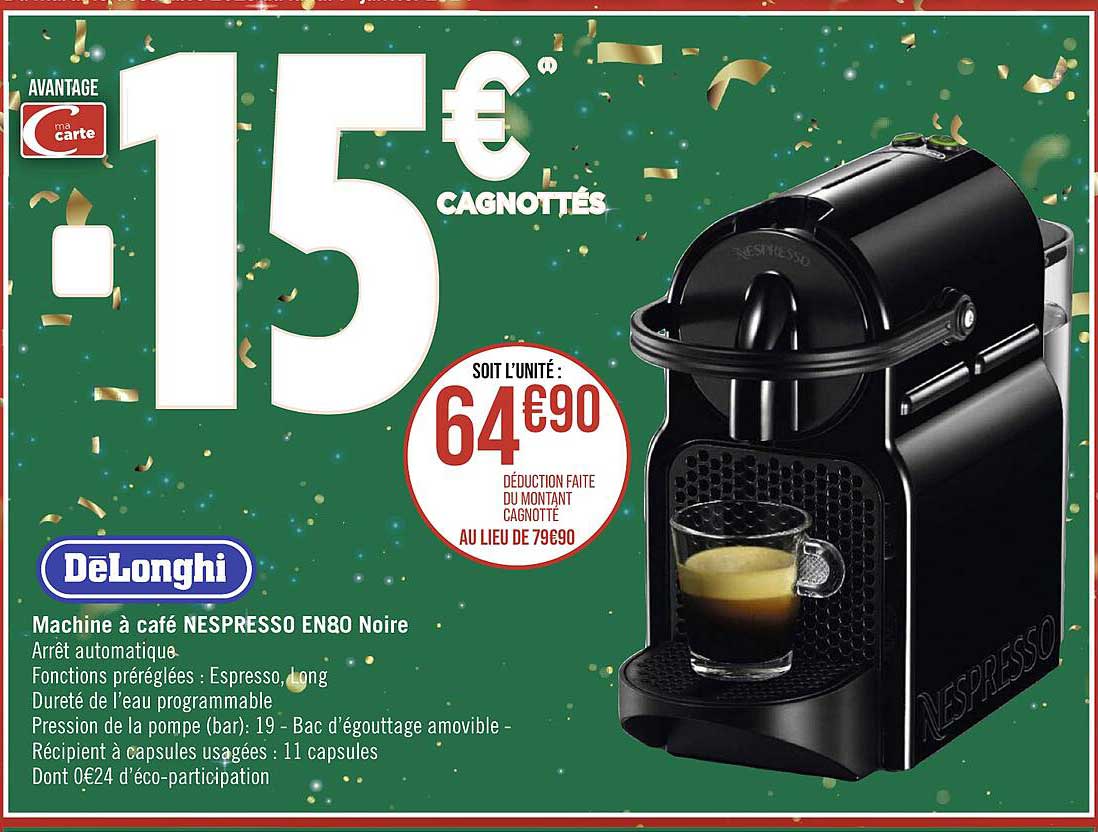 Machine à Café Nespresso En80 Noir DeLonghi
