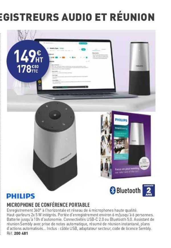 microphone de conférence portable philips