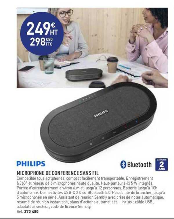 Microphone De Conférence Sans Fil Philips