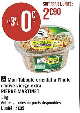 mon taboulé oriental à l'huile d'olive vierge extra pierre martinet