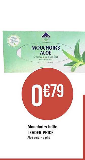 mouchoirs boîte leader price