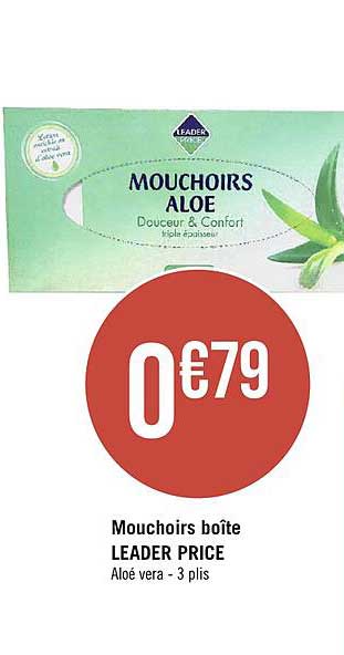 mouchoirs boîte leader price
