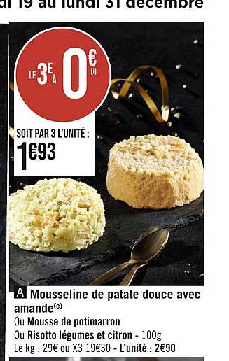 Mousseline De Patate Douce Avec Amande Ou Mousse De Potimarron Ou Risotto Légumes Et Citron