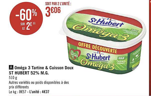 oméga 3 tartine & cuisson doux st hubert 52% m.g.