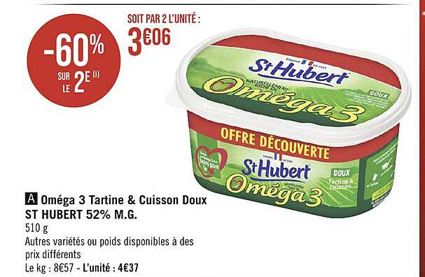 oméga 3 tartine & cuisson doux st hubert 52% m.g.