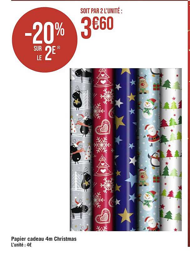 papier cadeau 4m christmas
