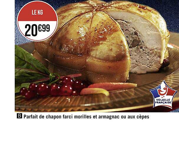 parfait de chapon farci morilles et armagnac ou aux cèpes