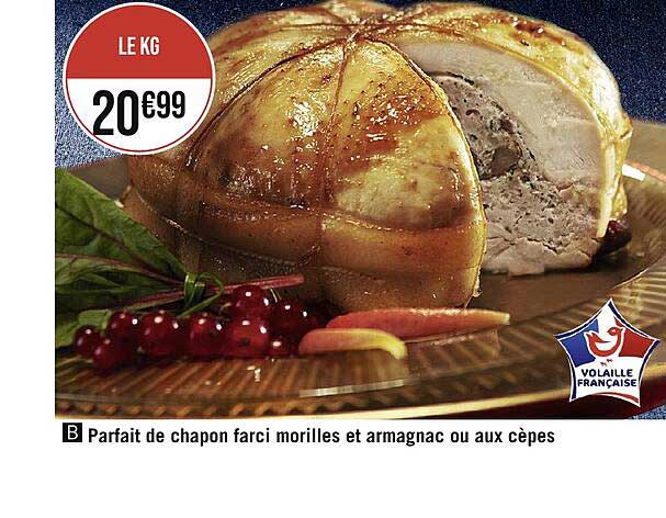parfait de chapon farci morilles et armagnac ou aux cèpes