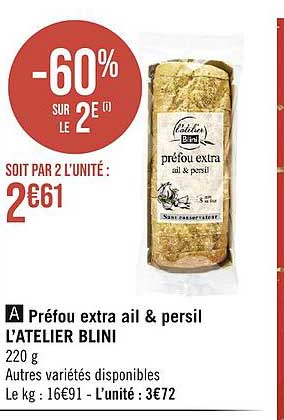 préfou extra ail & persil l'atelier blini