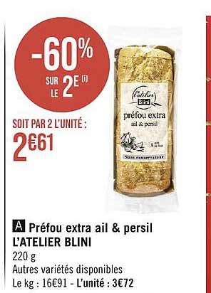 préfou extra ail & persil l'atelier blini