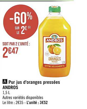 pur jus d'oranges pressées andros
