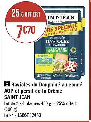 ravioles du dauphiné au comté aop et persil de la drôme saint jean