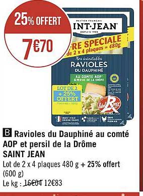ravioles du dauphiné au comté aop et persil de la drôme saint jean