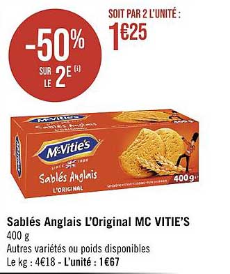 Sablés Anglais L'original Mc Vitie's