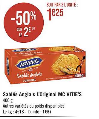 sablés anglais l'original mc vitie's