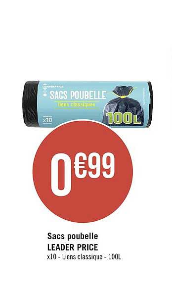 sacs poubelle leader price
