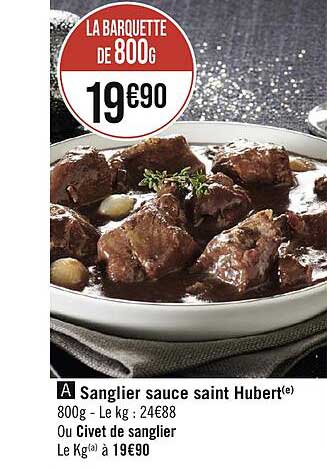 sanglier sauce saint hubert et civet de sanglier