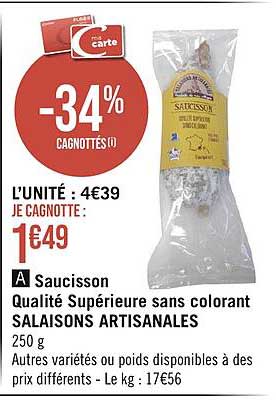 saucisson qualité supérieure sans colorant salaisons artisanales