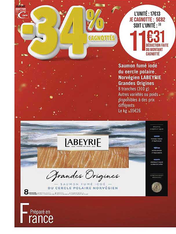 saumon fumé iodé du cercle polaire norvégien labeyrie grandes origines