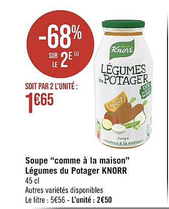 soupe "comme à la maison" légumes du potager knorr