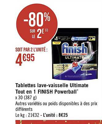 tablettes lave-vaisselle ultimate tout en 1 finish powerball