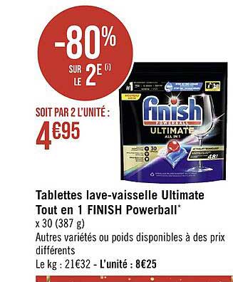 tablettes lave-vaisselle ultimate tout en 1 finish powerball