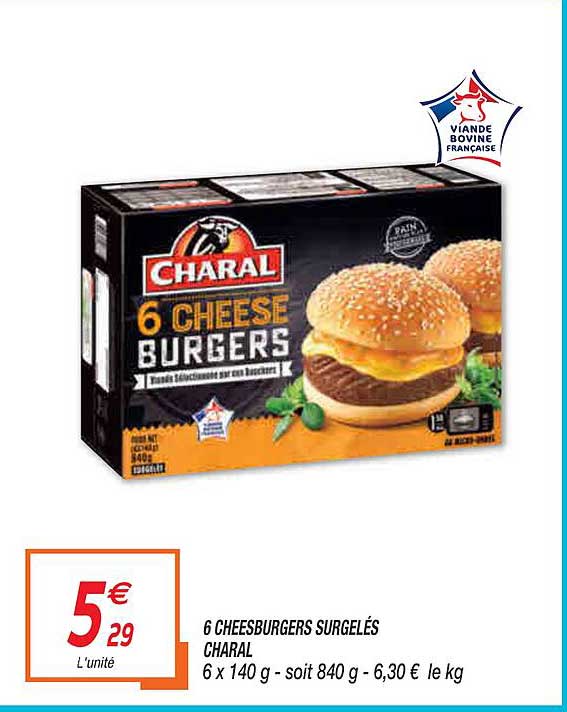 6 Cheesburgers Surgelés Charal