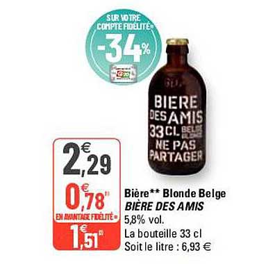 bière blonde belge bière des amis
