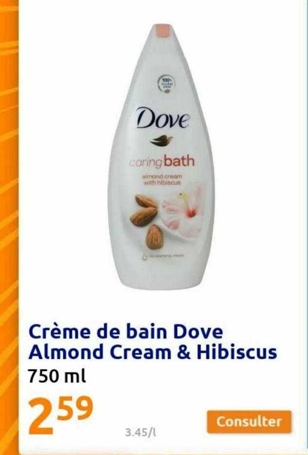 crème de bain dove almond cream & hibiscus