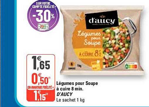 légumes pour soupe à cuire 8 min d'aucy