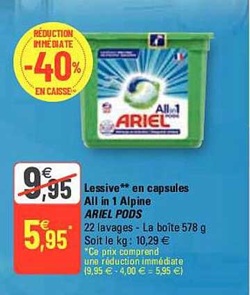 Lessive En Capsules All In 1 Alpine Ariel Pods