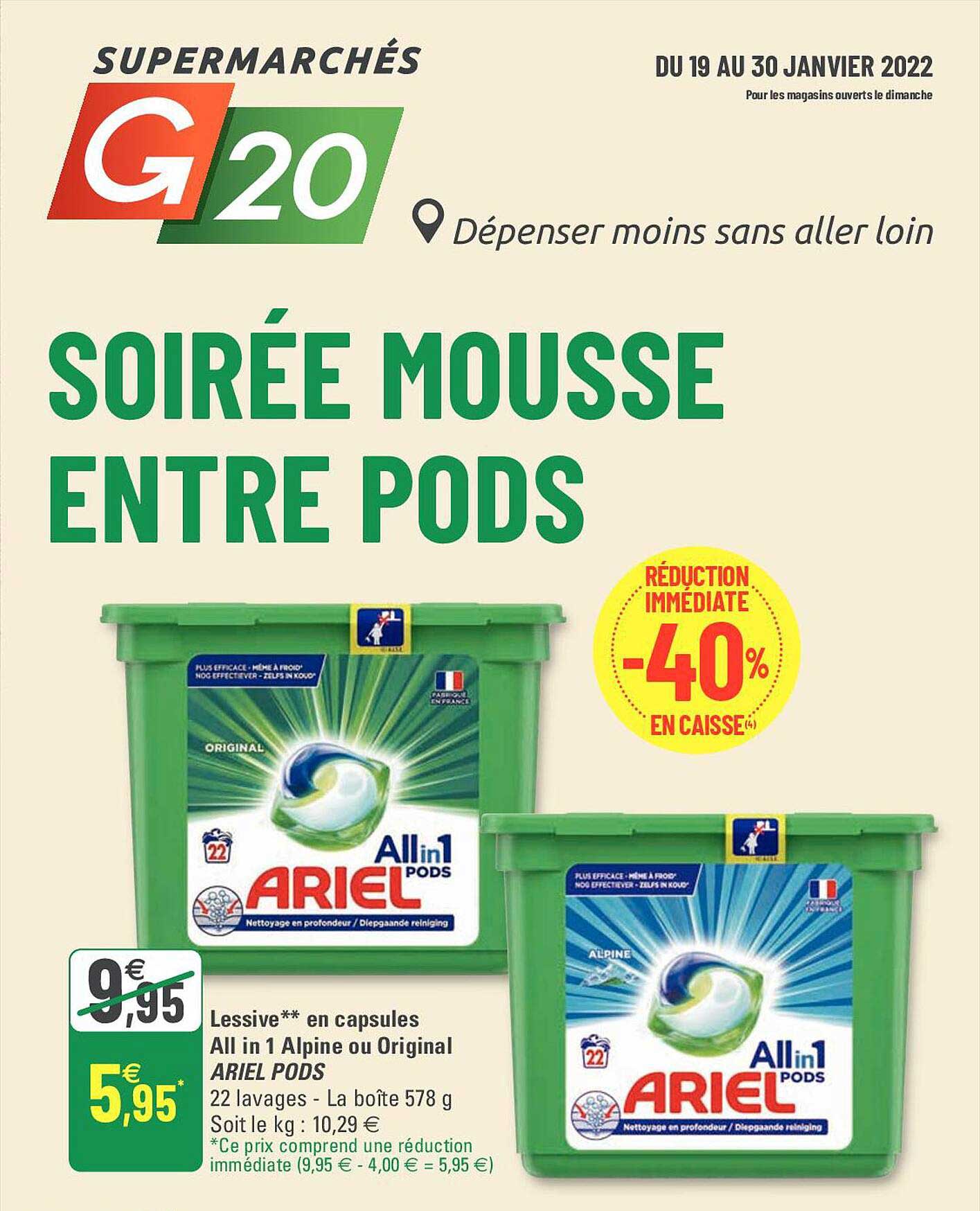 lessive en capsules all in 1 alpine ou original ariel pods