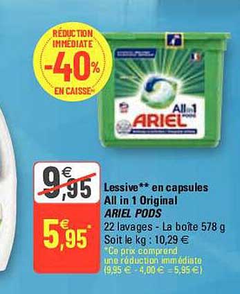 lessive en capsules all in 1 original ariel pods