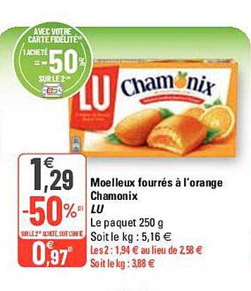 moelleux fourrés à l'orange chamonix lu