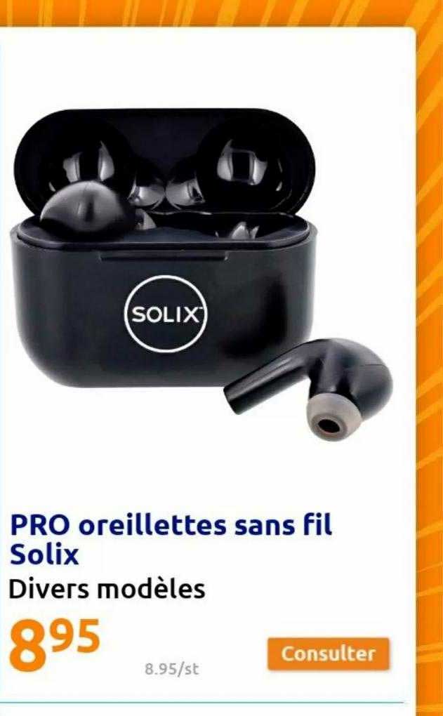 Pro Oreillettes Sans Fil Solix