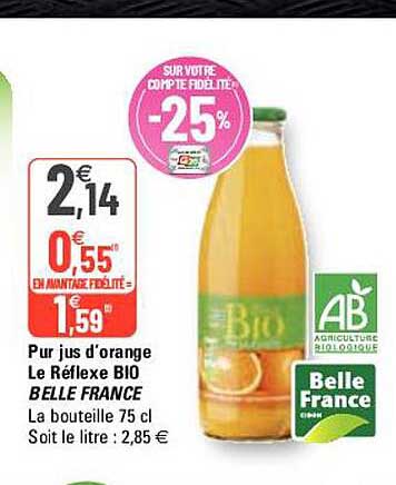 pur jus d'orange le réflexe bio belle france