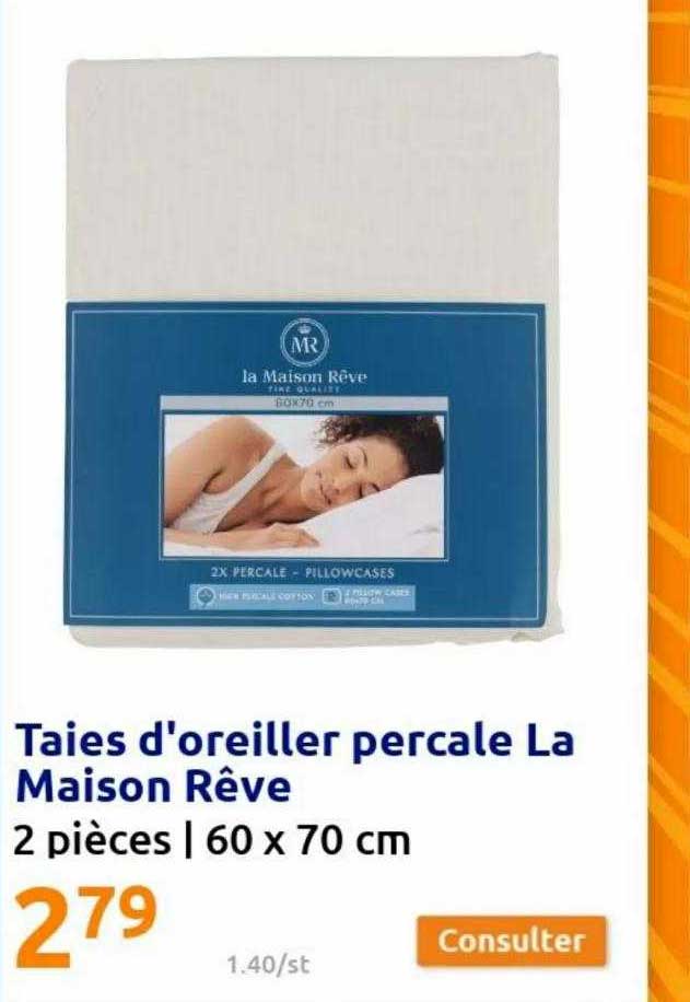 taies d'oreiller percale la maison rêve