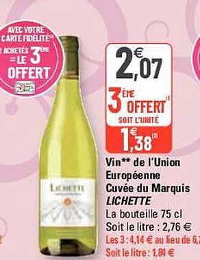 vin de l'union européenne cuvée du marquis lichette