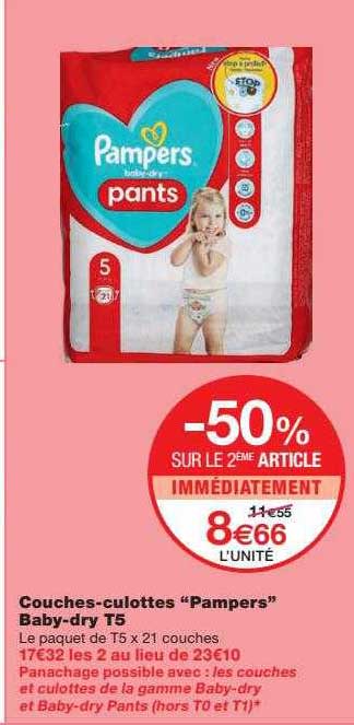 couches culottes "pampers" baby-dry t5