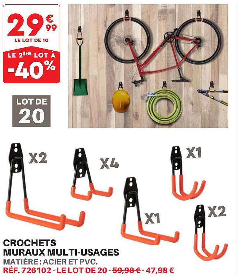 crochets muraux multi-usages