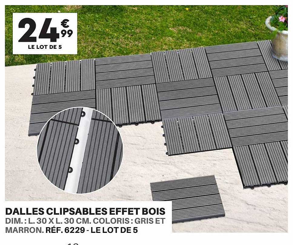 dalles clipsables effet bois