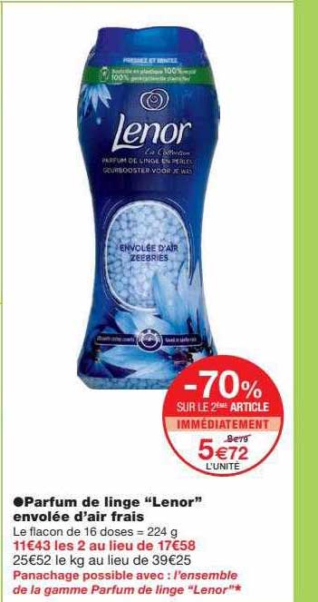 parfum de linge "lenor" envolée d'air frais