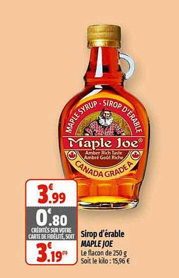 sirop d'érable maple joe