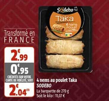 4 nems au poulet taka sodebo