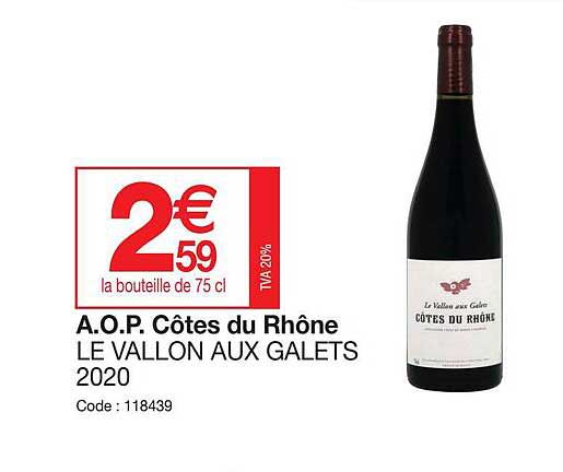 a.o.p. côtes du rhône le vallon aux galets 2020