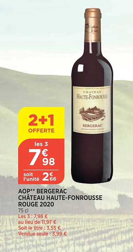 aop bergerac château haute-fonrousse rouge 2020