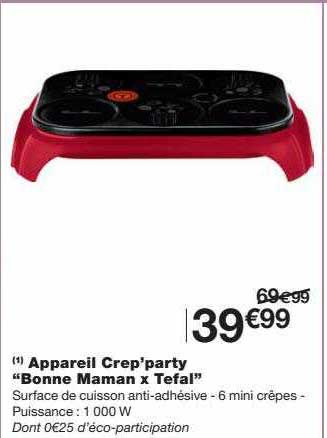 appareil crep'party "bonne maman x tefal"