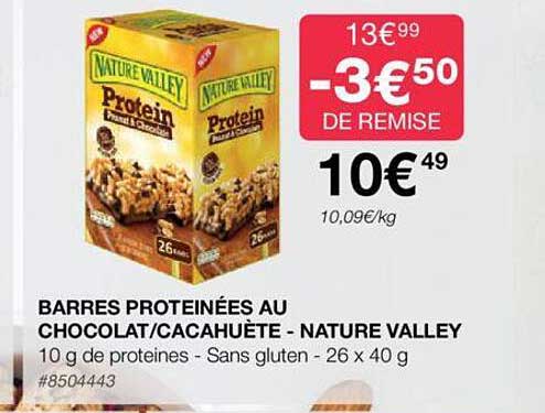 barres proteinées au chocolat cacahuète - nature valley