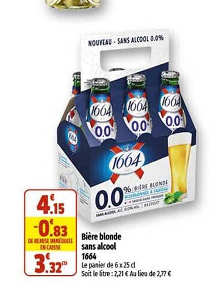 Bière Blonde Sans Alcool 1664