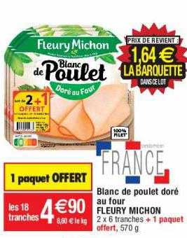 blanc de poulet doré au four fleury michon